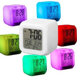 Reloj Despertador Luz Led Rgb Pantalla Alarma Temperatura