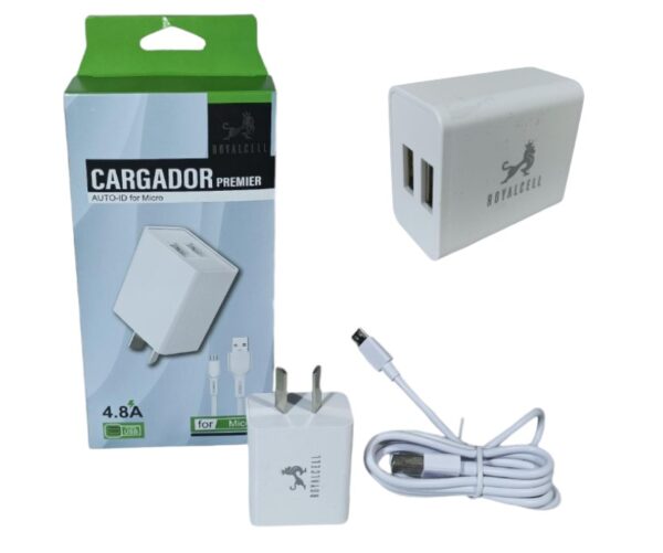 CARGADOR V8 4.8A 2USB ROYALCELL
